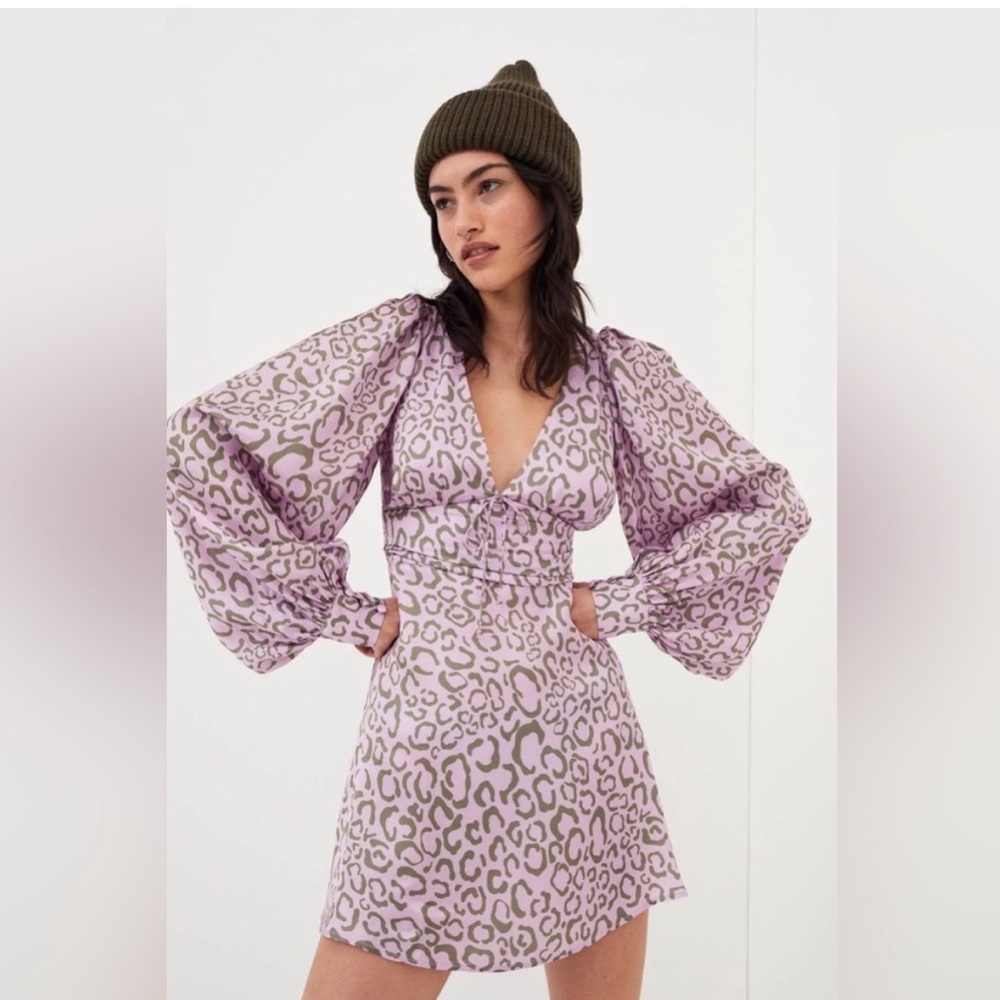 FOR LOVE AND LEMONS June Purple
Leopard Print Dress XS NWT